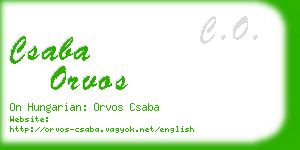 csaba orvos business card